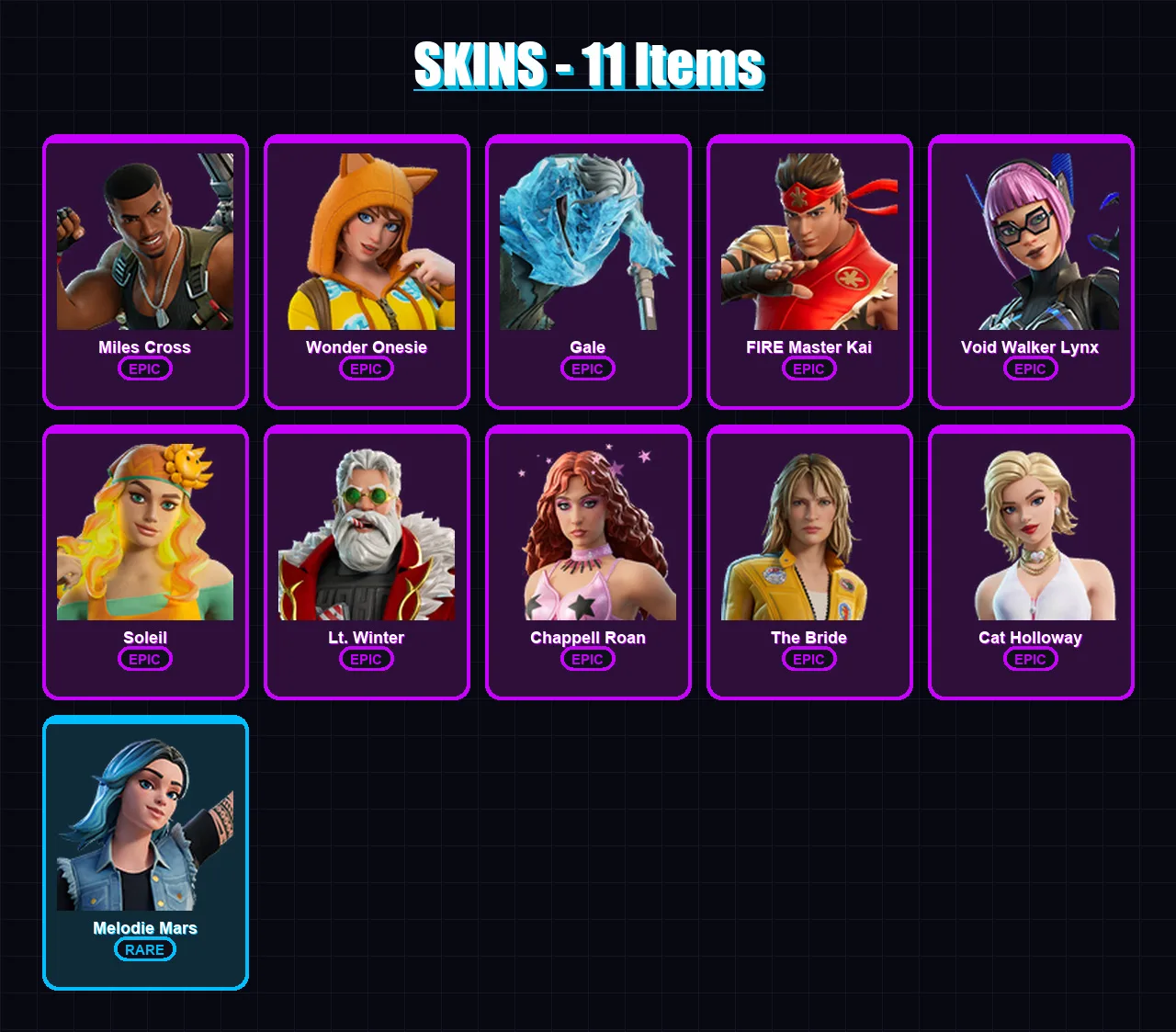 [PC/PSN] | Miles Cross | Wonder Onesie | Gale | FIRE Master Kai | Void Walker Lynx | 11 skin | 16 pickaxe | 16 emote | 15 glider | Lv99
