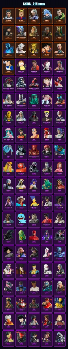 [PS4/PS5/XBOX/PC] | The Ageless | All Might | Mizuki | Nezumi | Twyn | 217 skin | 241 pickaxe | 210 emote | 146 glider | Lv1705 — Fortnite account