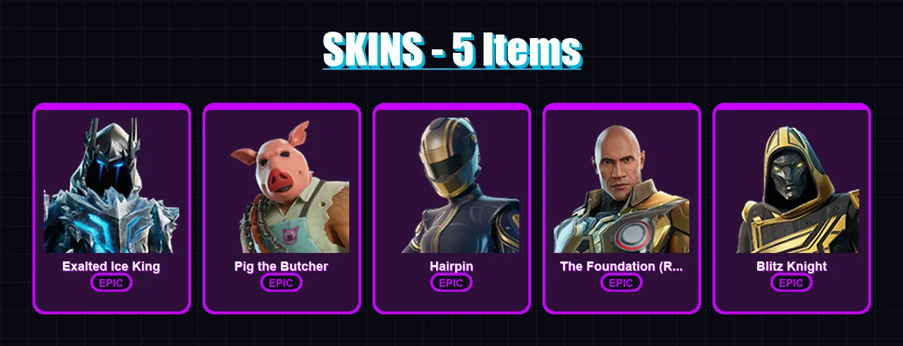 [PC/XBOX/PSN] | Exalted Ice King | Pig the Butcher | Hairpin | 5 skin | Lv322