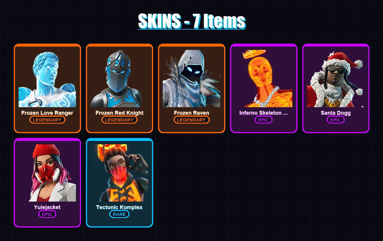 [PC/XBOX/PSN] | Frozen Love Ranger | Frozen Red Knight | Frozen Raven | 7 skin | Lv449