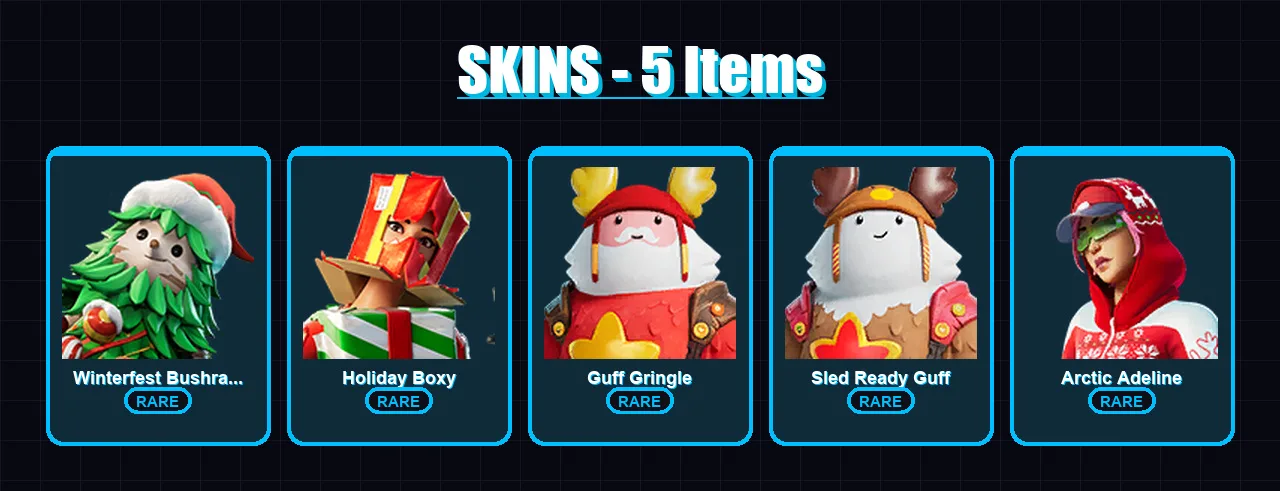 [PC/XBOX/PSN] | Winterfest Bushranger | Holiday Boxy | Guff Gringle | 5 skin | Lv876