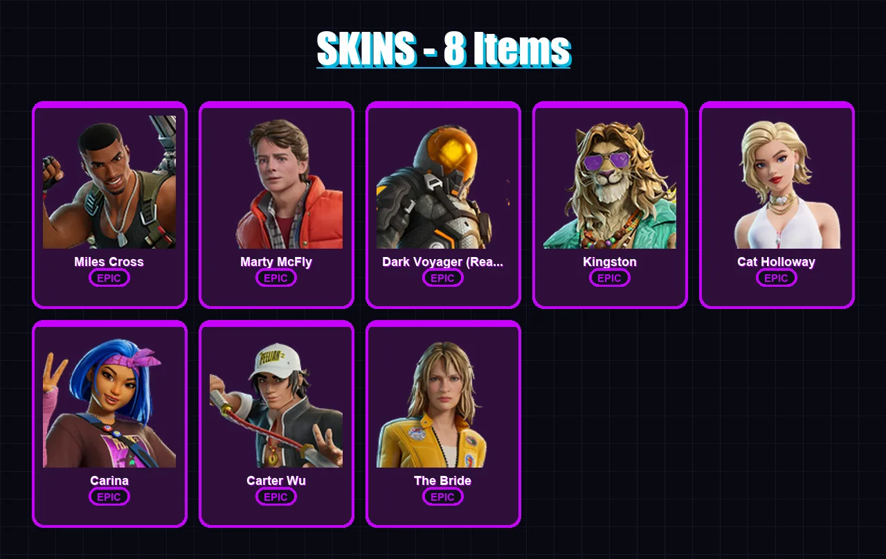 [PC/XBOX/PSN] | Miles Cross | Marty McFly | Dark Voyager (Reality Redacted) | 8 skin | Lv325