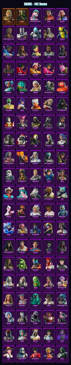 [PS4/PS5/XBOX/PC] | Zeus | Hades | Street Wave Teknique | Kendo | Ayla Winn | 142 skin | 156 pickaxe | 122 emote | 90 glider | Lv1496 — Fortnite account