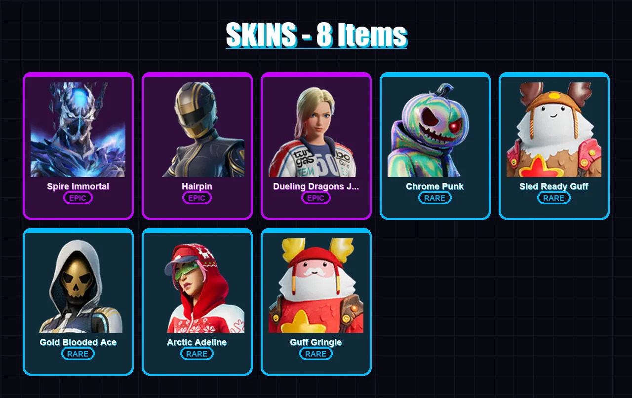 [PS4/PS5/XBOX/PC] | Spire Immortal | Hairpin | Dueling Dragons Jackie | 8 skin | Lv575
