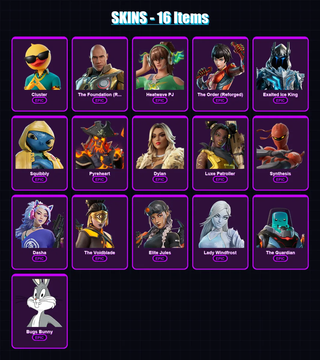 [PC/XBOX/PSN] | Cluster | The Foundation (Reforged) | Heatwave PJ | 16 skin | Lv220