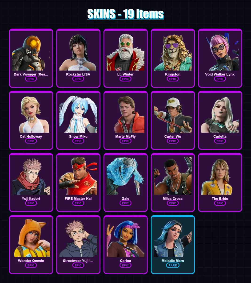 [PC/XBOX/PSN] | Dark Voyager (Reality Redacted) | Rockstar LISA | Lt. Winter | 19 skin | Lv204