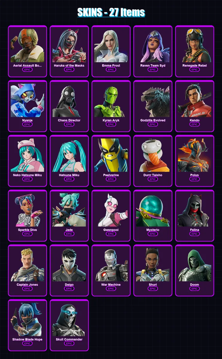 [PC/PSN] | Aerial Assault Bomber | Haruka of the Masks | Emma Frost | 27 skin | Lv183