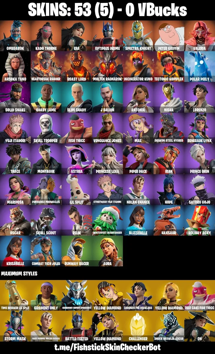 53 Skins Skull Trooper — Fortnite account
