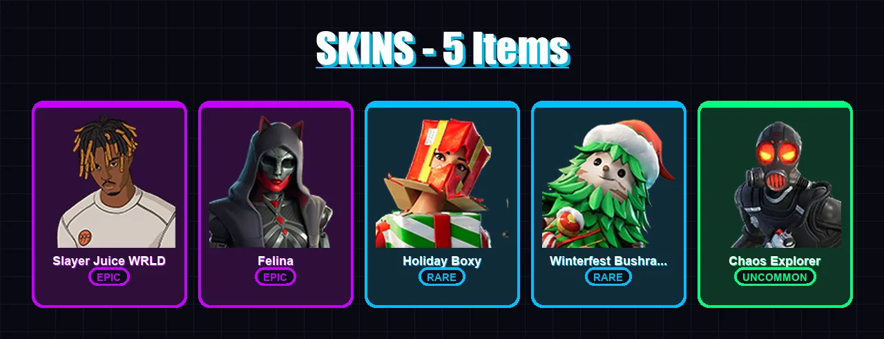 [PC/XBOX/PSN] | Slayer Juice WRLD | Felina | Holiday Boxy | 5 skin | Lv314