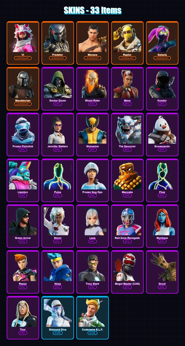 [PC/XBOX/PSN] | Vi | Predator | Menace | Raptor | Galaxia | 33 skin | 30 pickaxe | 37 emote | 23 glider | Lv393 — Fortnite account