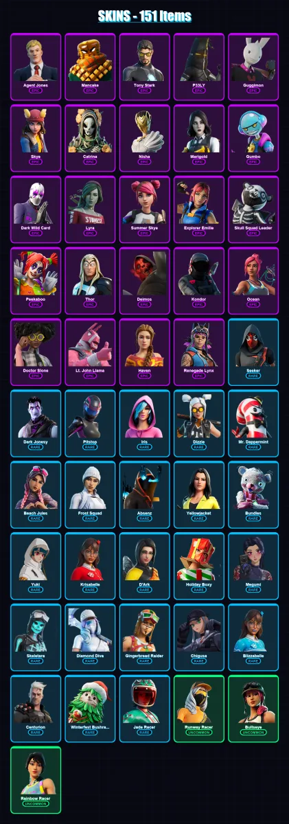 [PC/PSN] | John Wick | Psycho Bandit | Predator | Omegarok | The Cube Queen | 151 skin | 137 pickaxe | 112 emote | 100 glider | Lv1374