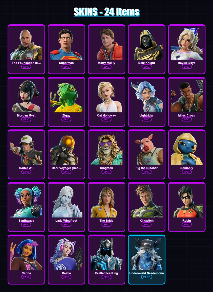 [PS4/PS5/XBOX/PC] | The Foundation (Reforged) | Superman | Marty McFly | 24 skin | Lv898