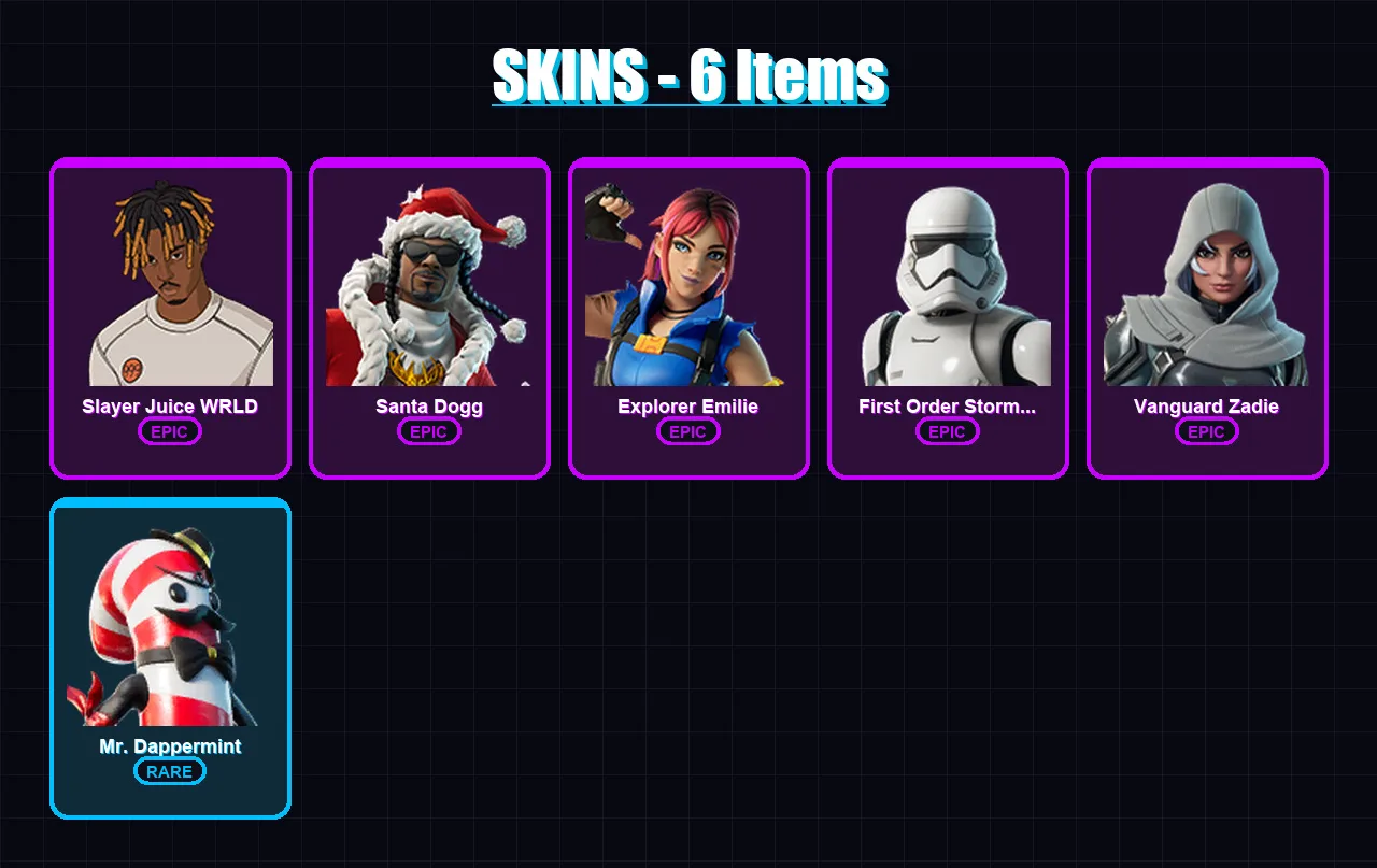 [PC/PSN] | Slayer Juice WRLD | Santa Dogg | Explorer Emilie | 6 skin | Lv284