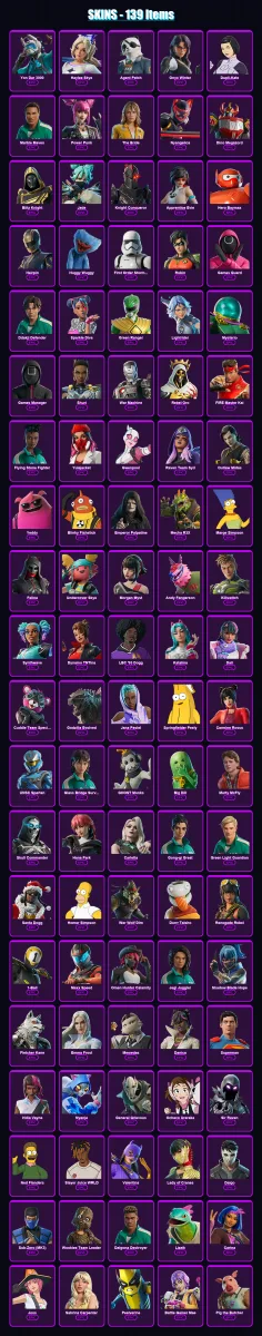 [PC/XBOX] | Yon Dar 3000 | Haylee Skye | Agent Patch | Onyx Winter | Dupli-Kate | 139 skin | 161 pickaxe | 110 emote | 99 glider | Lv2148