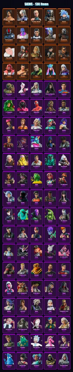[PC] | Raz | Mizuki | Paradigm (Reality-659) | Predator | Nezumi | 130 skin | 179 pickaxe | 138 emote | 150 glider | Lv2121