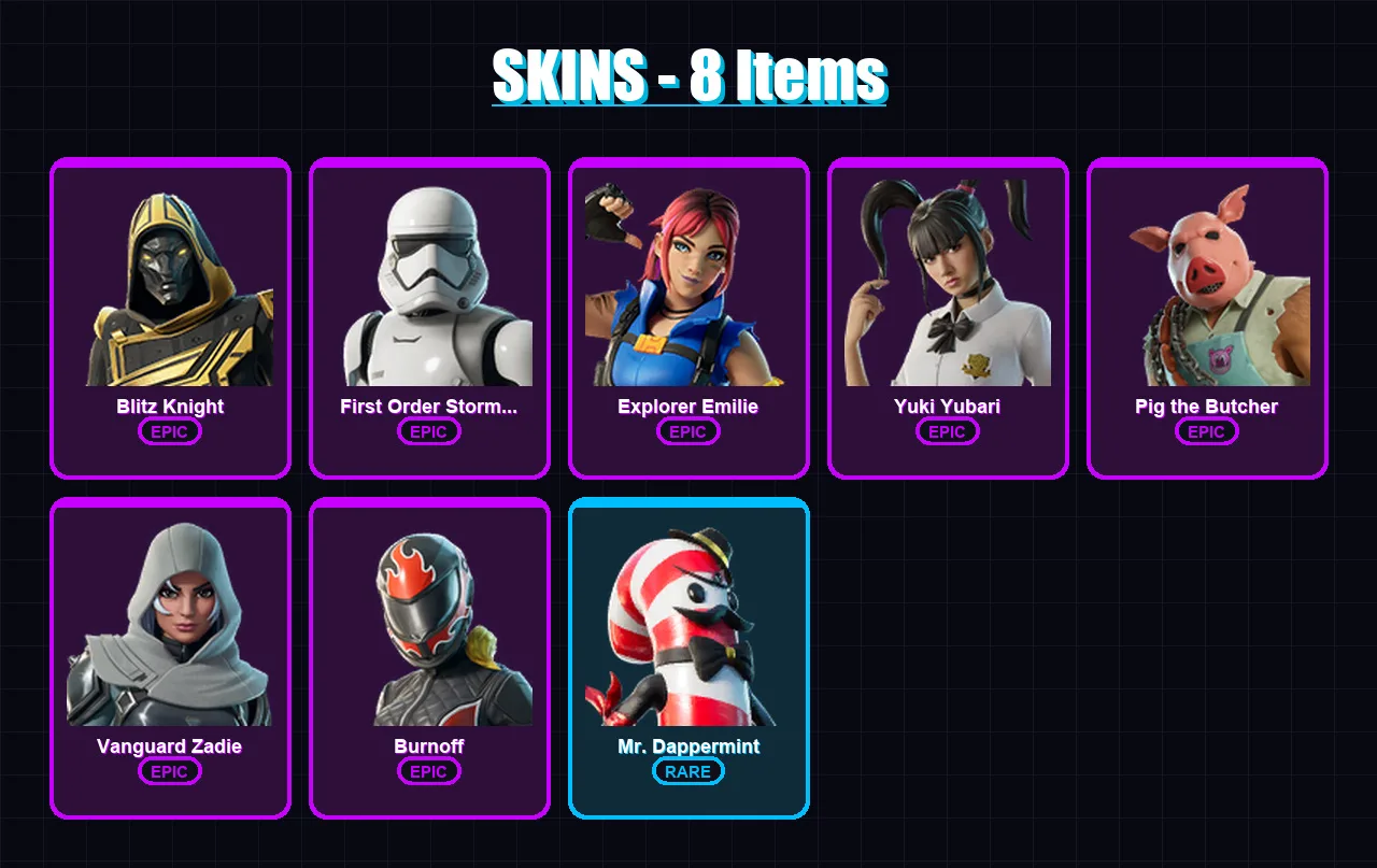 [PS4/PS5/XBOX/PC] | Blitz Knight | First Order Stormtrooper | Explorer Emilie | 8 skin | Lv658