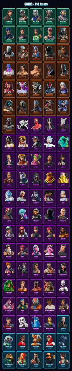 [PC/PSN] | The Reaper | Royale Knight | Blue Squire | Elite Agent | Rogue Agent | 118 skin | 118 pickaxe | 160 emote | 121 glider | Lv2459 — Fortnite account