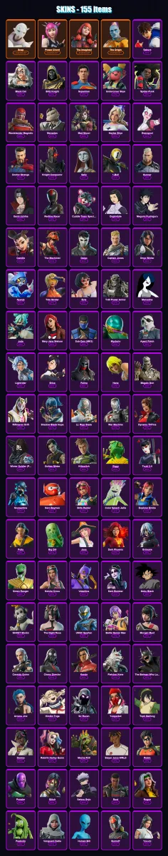 [PC/PSN] | Snap | Power Chord | The Imagined | The Origin | Sakura | 155 skin | 173 pickaxe | 224 emote | 110 glider | Lv1916 — Fortnite account