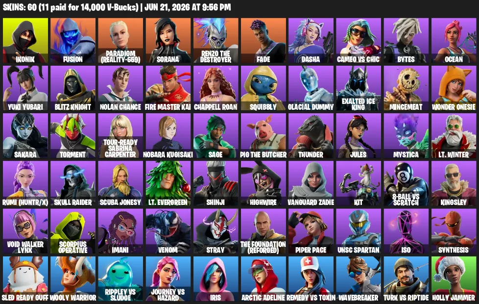 60 Skins | IKONIK — Fortnite account