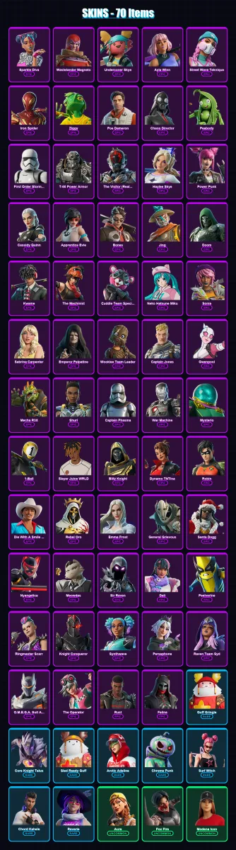 [PC/XBOX/PSN] | Sparkle Diva | Wastelander Magneto | Undercover Skye | 70 skin | Lv773