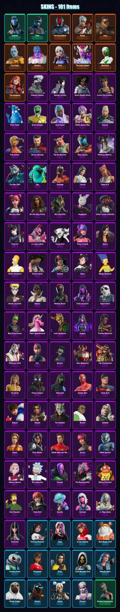 [PC/XBOX] | Sultura | Fixer | The Foundation | Ronin | Joey | 101 skin | 143 pickaxe | 105 emote | 98 glider | Lv2491