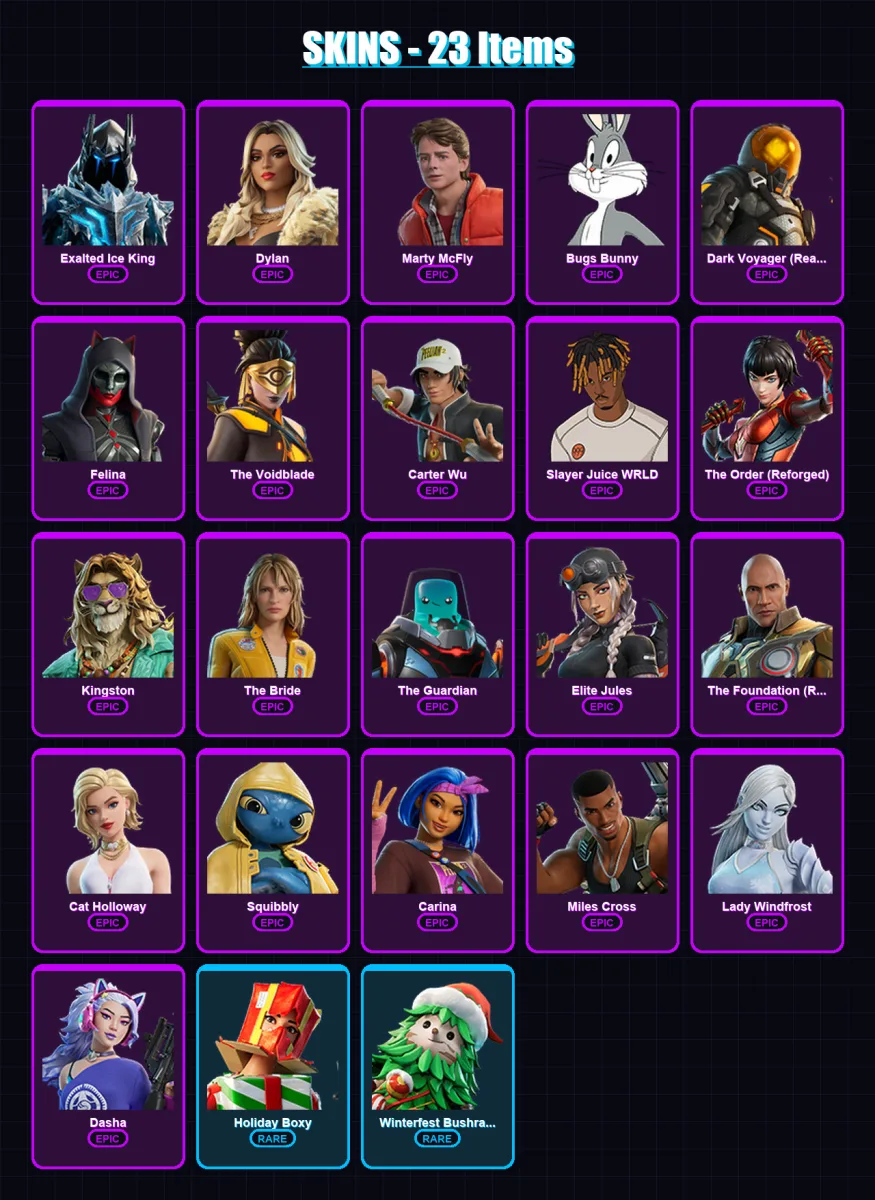 [PS4/PS5/PC] | Exalted Ice King | Dylan | Marty McFly | 23 skin | Lv469