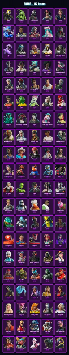 [PC/PSN] | 1-Ball | Peabody | Chaos Director | Sedona | Eleven | 117 skin | 145 pickaxe | 94 emote | 74 glider | Lv689
