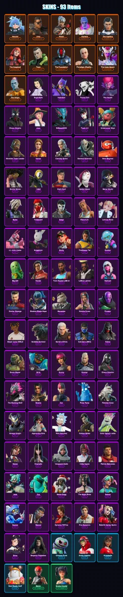 [SWITCH/XBOX/PSN/PC] | Nezumi | Joey | Ronin | Kymera | The Ageless | 93 skin | 109 pickaxe | 73 emote | 90 glider | Lv1318 — Fortnite account