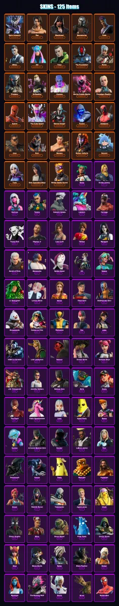 [SWITCH/XBOX/PSN/PC] | Spire Assassin | Raz | Blackheart | Mandalorian | Fade | 125 skin | 132 pickaxe | 107 emote | 120 glider | Lv2130