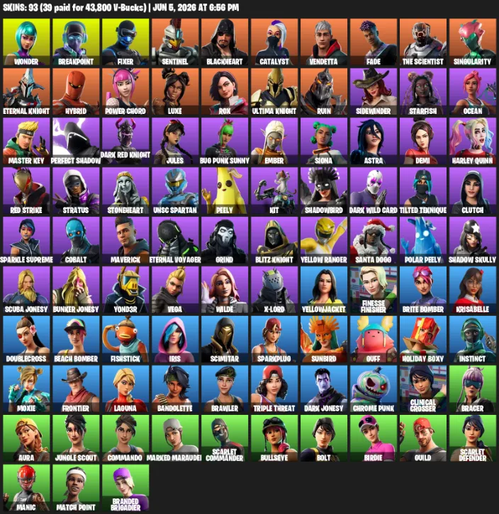 93 Skins | Wonder — Fortnite account