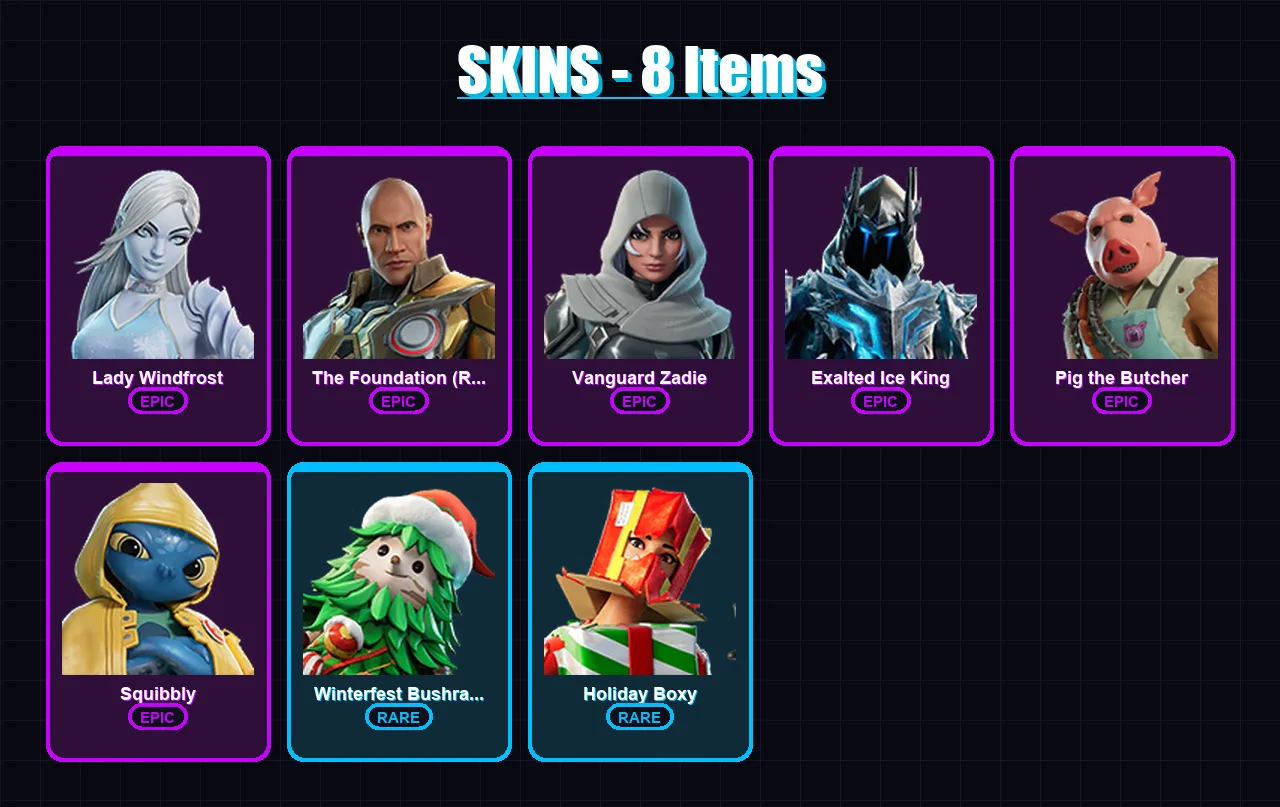 [PC/PSN] | Lady Windfrost | The Foundation (Reforged) | Vanguard Zadie | 8 skin | Lv206