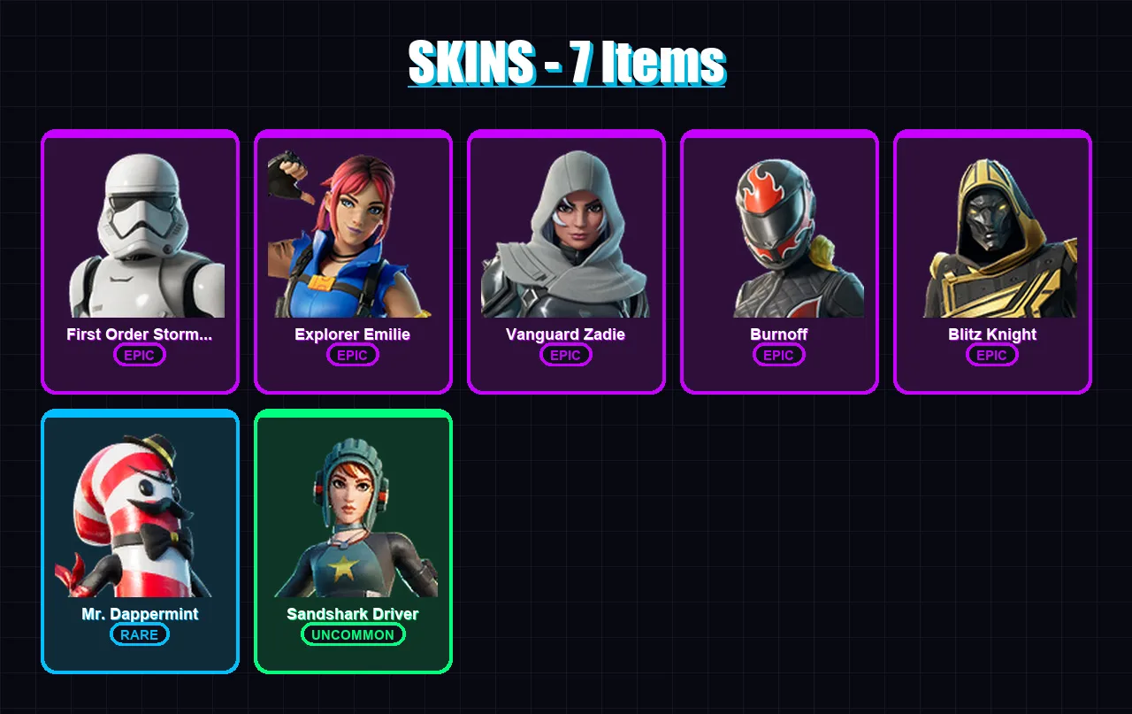 [PC/XBOX/PSN] | First Order Stormtrooper | Explorer Emilie | Vanguard Zadie | 7 skin | Lv346