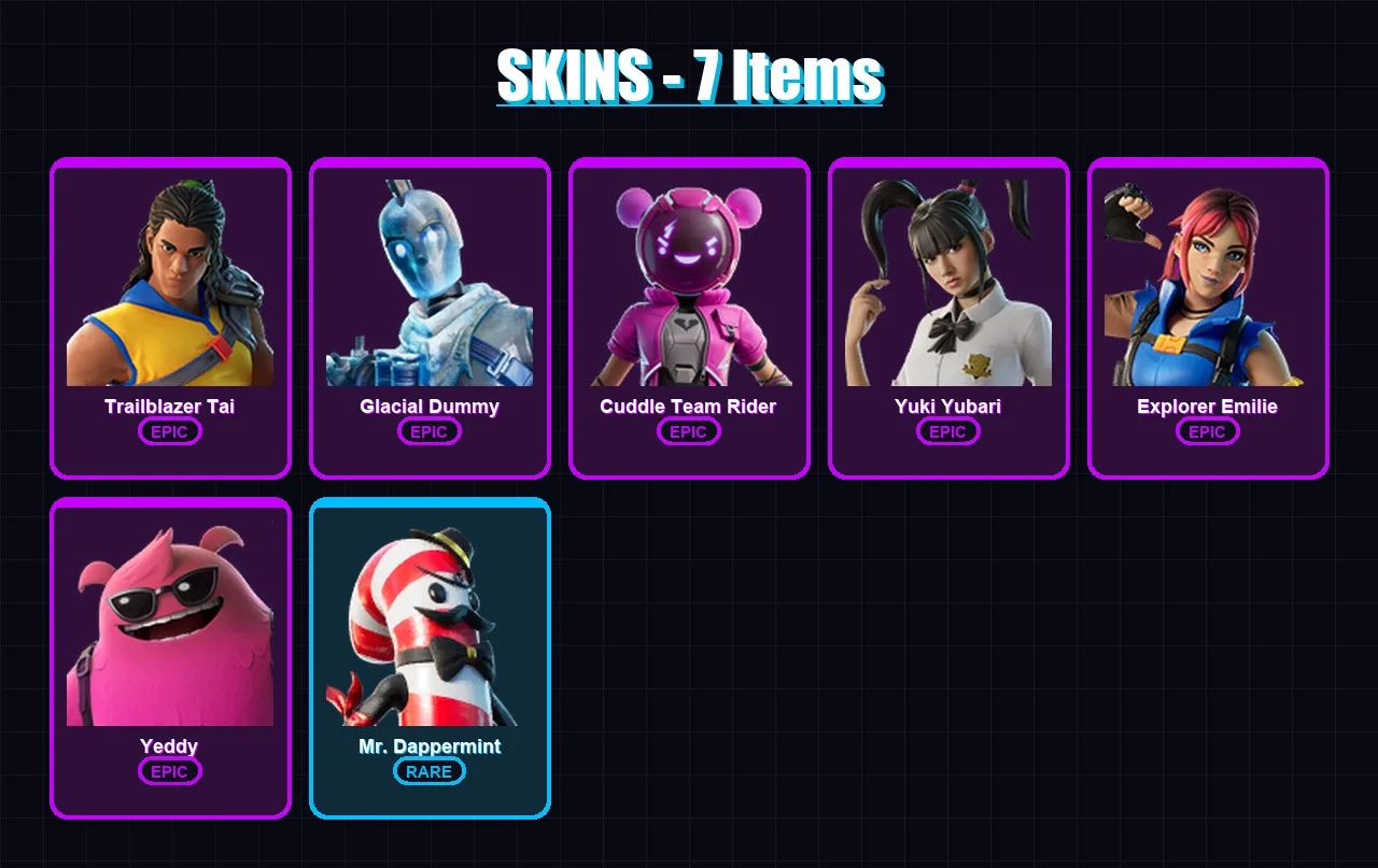 [PC/XBOX/PSN] | Trailblazer Tai | Glacial Dummy | Cuddle Team Rider | 7 skin | Lv201