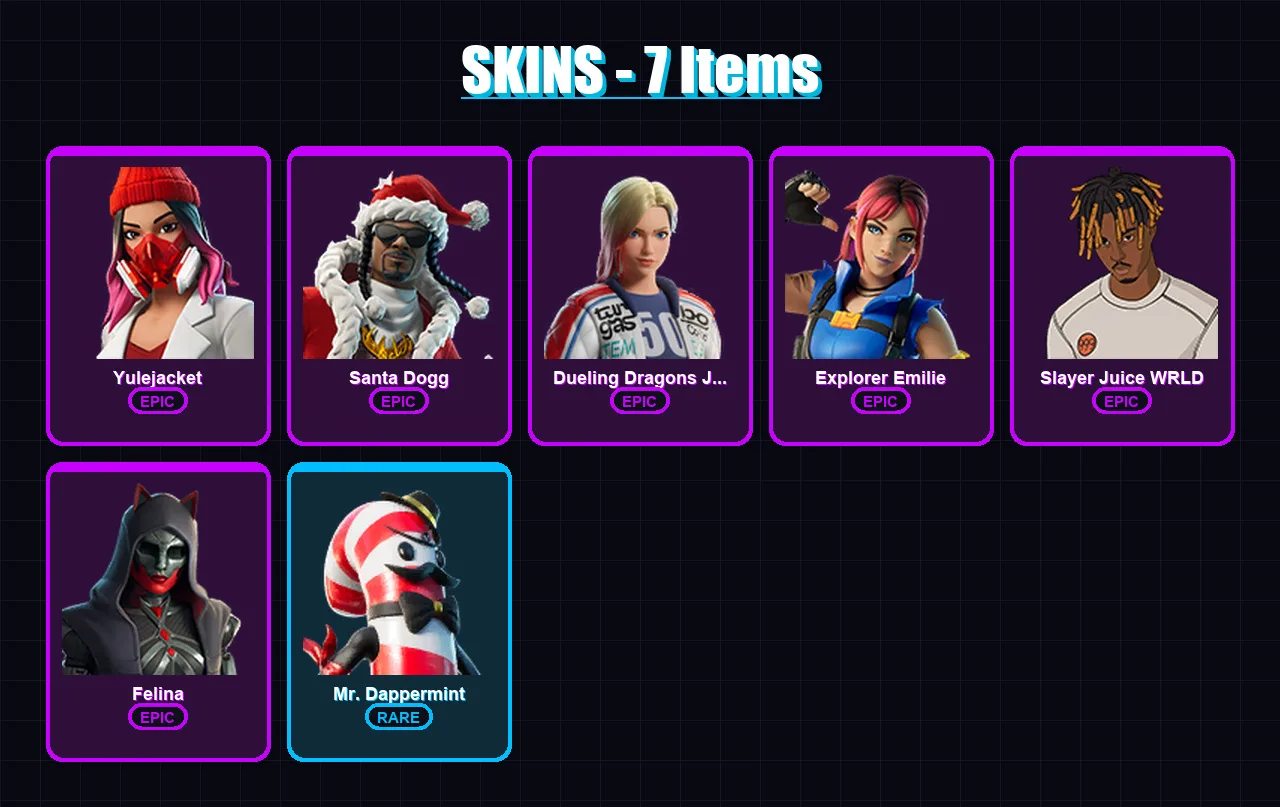 [PC/XBOX/PSN] | Yulejacket | Santa Dogg | Dueling Dragons Jackie | 7 skin | Lv356