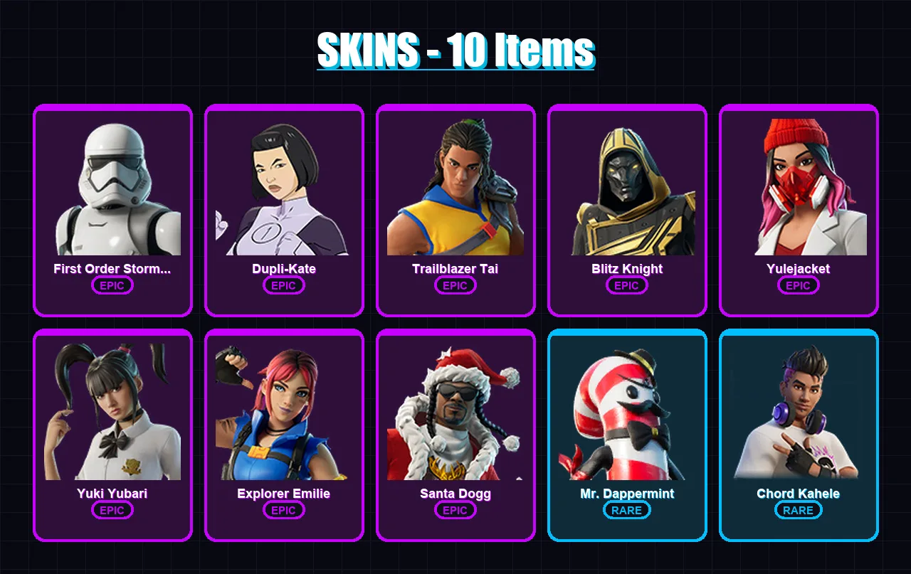 [PC/XBOX/PSN] | First Order Stormtrooper | Dupli-Kate | Trailblazer Tai | 10 skin | Lv514
