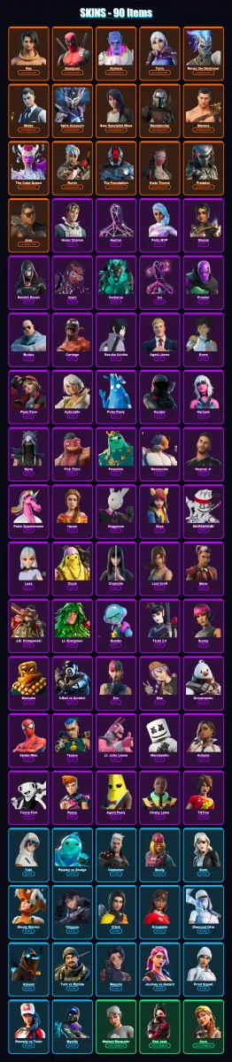 [SWITCH/XBOX/PSN/PC] | Raz | Deadpool | Kymera | Torin | Renzo the Destroyer | 90 skin | 115 pickaxe | 85 emote | 98 glider | Lv1747