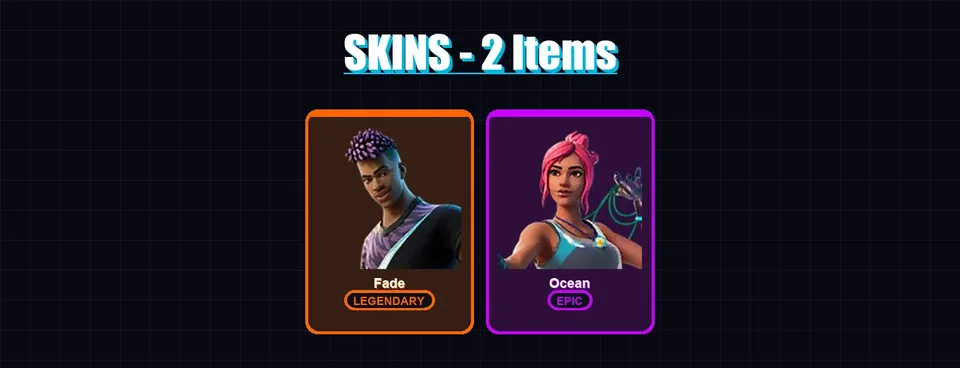 [PS4/PS5/XBOX/PC] | Fade | Ocean | 2 skin | 3 pickaxe | 2 emote | 4 glider | Lv72 — main preview