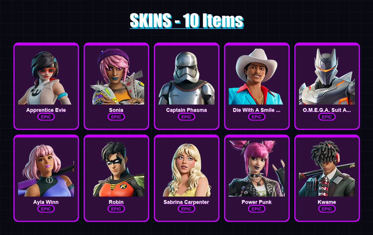 [PC/XBOX/PSN] | Apprentice Evie | Sonia | Captain Phasma | 10 skin | Lv79