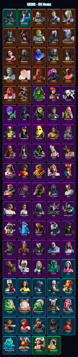 [PC/XBOX] | Fixer | Cloud Striker | Sentinel | Midas | Mizuki | 89 skin | 101 pickaxe | 77 emote | 94 glider | Lv1318