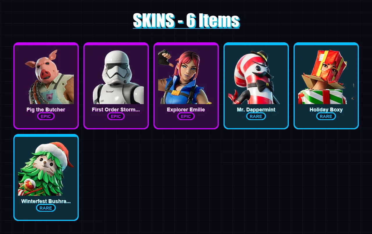 [PC/XBOX/PSN] | Pig the Butcher | First Order Stormtrooper | Explorer Emilie | 6 skin | Lv78