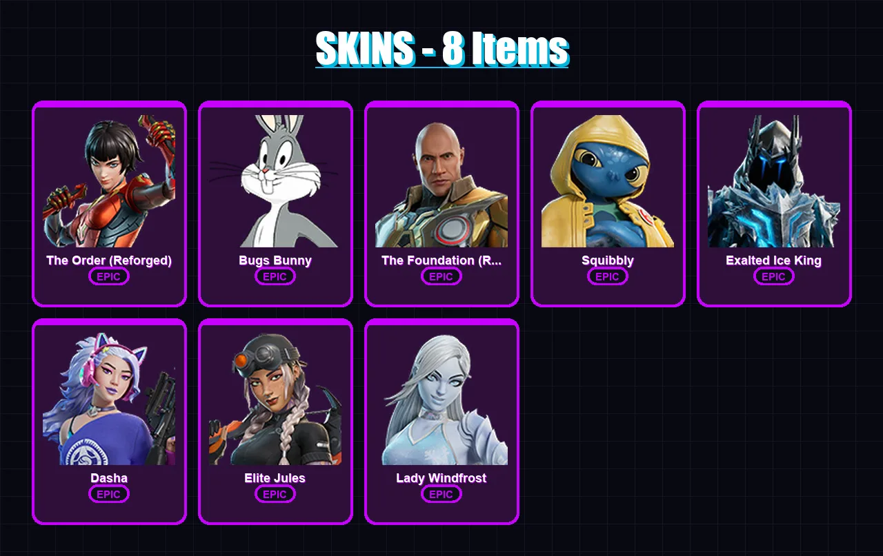[PC/XBOX/PSN] | The Order (Reforged) | Bugs Bunny | The Foundation (Reforged) | 8 skin | Lv143