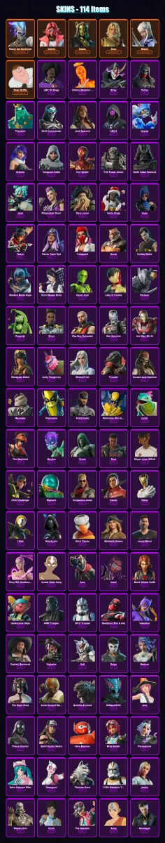 [SWITCH/XBOX/PSN/PC] | Renzo the Destroyer | Valeria | Hades | Zeus | Mizuki | 114 skin | 140 pickaxe | 78 emote | 85 glider | Lv1062