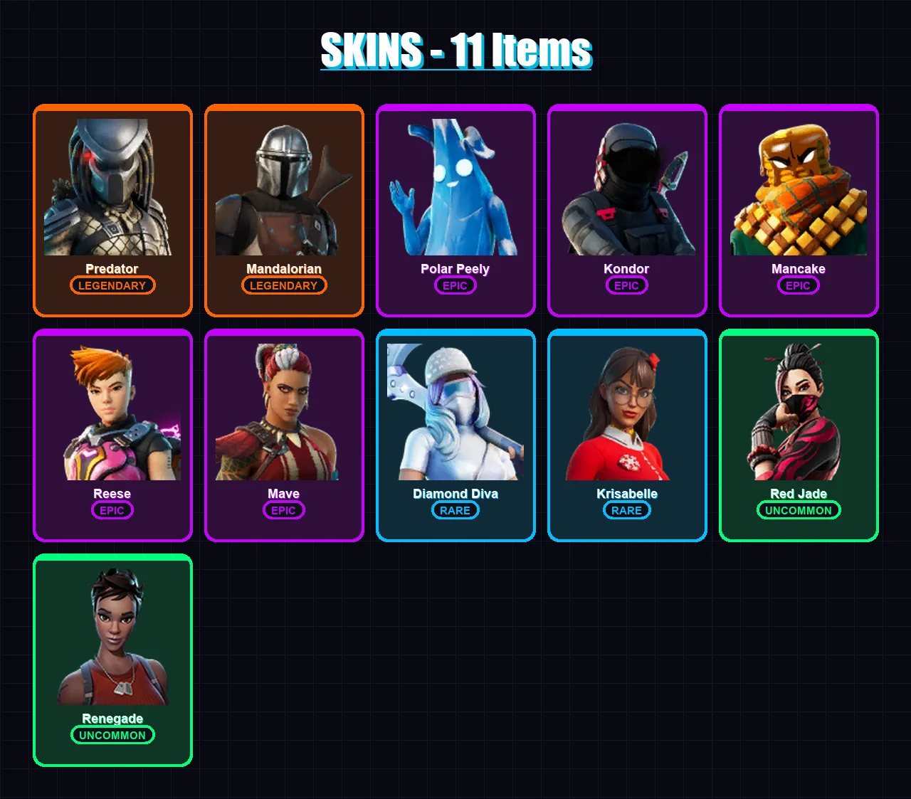 [PC/XBOX/PSN] | Predator | Mandalorian | Polar Peely | Kondor | Mancake | 11 skin | 24 pickaxe | 22 emote | 21 glider | Lv378 — Fortnite account