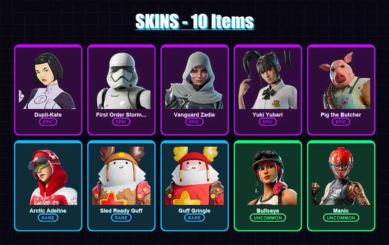 [PC/XBOX/PSN] | Dupli-Kate | First Order Stormtrooper | Vanguard Zadie | 10 skin | Lv672
