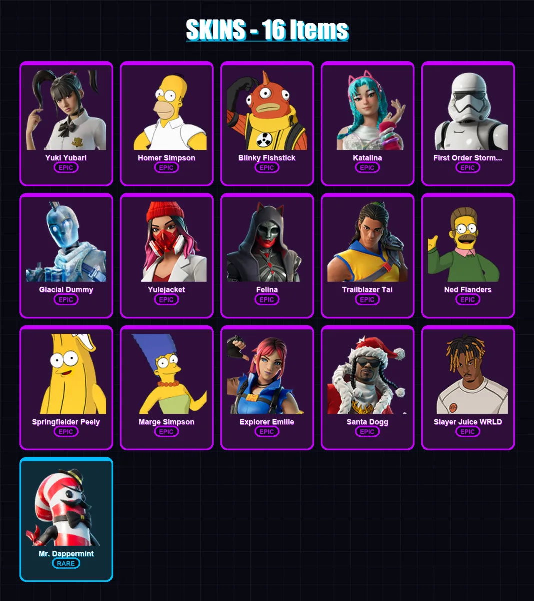 [PS4/PS5/PC] | Yuki Yubari | Homer Simpson | Blinky Fishstick | 16 skin | Lv586
