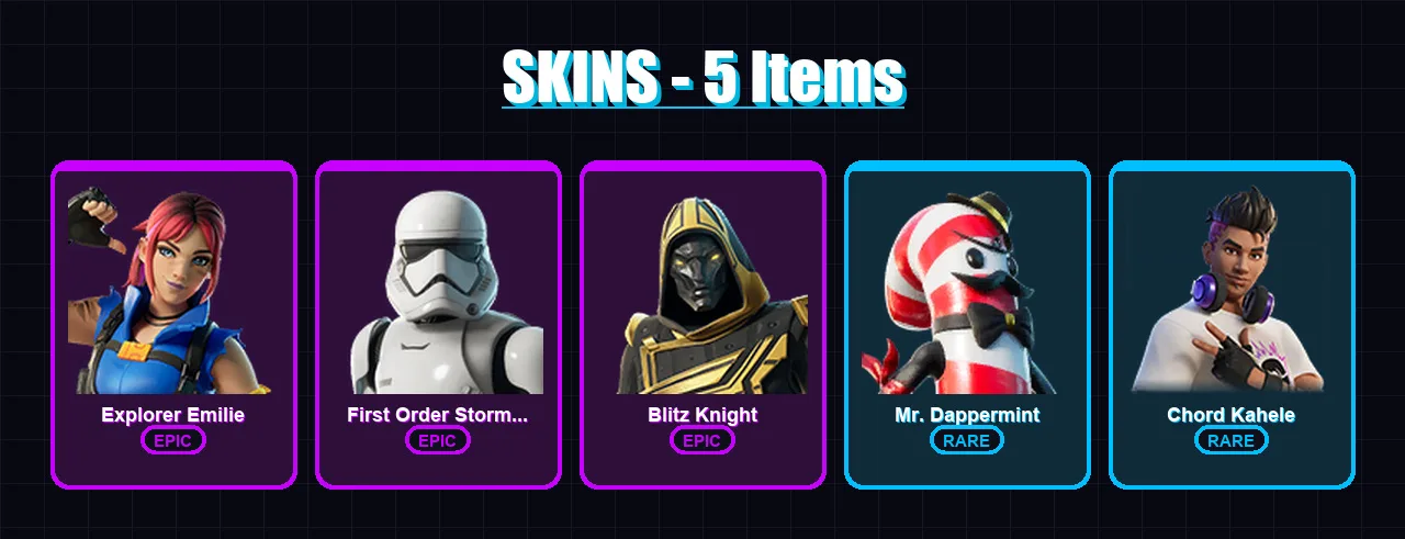 [PC/XBOX/PSN] | Explorer Emilie | First Order Stormtrooper | Blitz Knight | 5 skin | Lv124