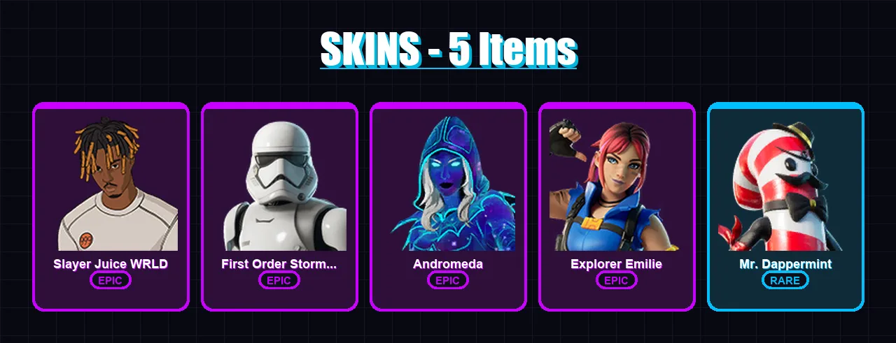 [PS4/PS5/XBOX/PC] | Slayer Juice WRLD | First Order Stormtrooper | Andromeda | 5 skin | Lv146