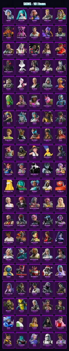 [PC/XBOX/PSN] | Lightrider | Hatsune Miku | Ayla Winn | Captain Jones | Kingston | 161 skin | 197 pickaxe | 128 emote | 102 glider | Lv1321