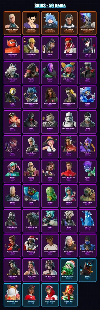 [PS4/PS5/XBOX/PC] | Paradigm (Reality-659) | Son Gohan | Nezumi | 59 skin | Lv795
