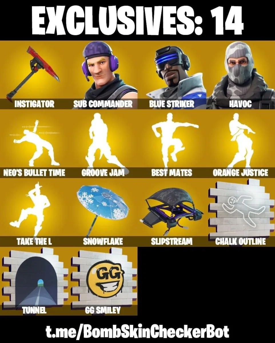 20 Skins Take The L Havoc — Fortnite account